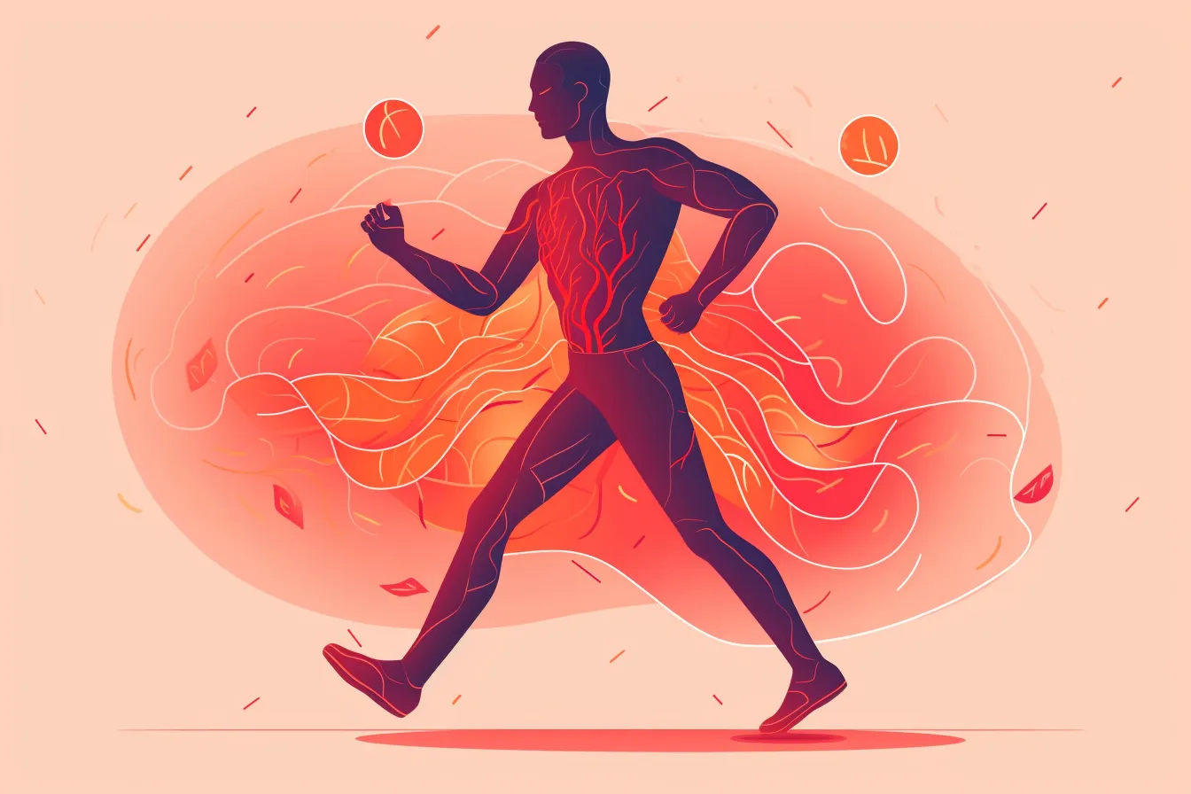 Illustration of male with health nitric oxide levels