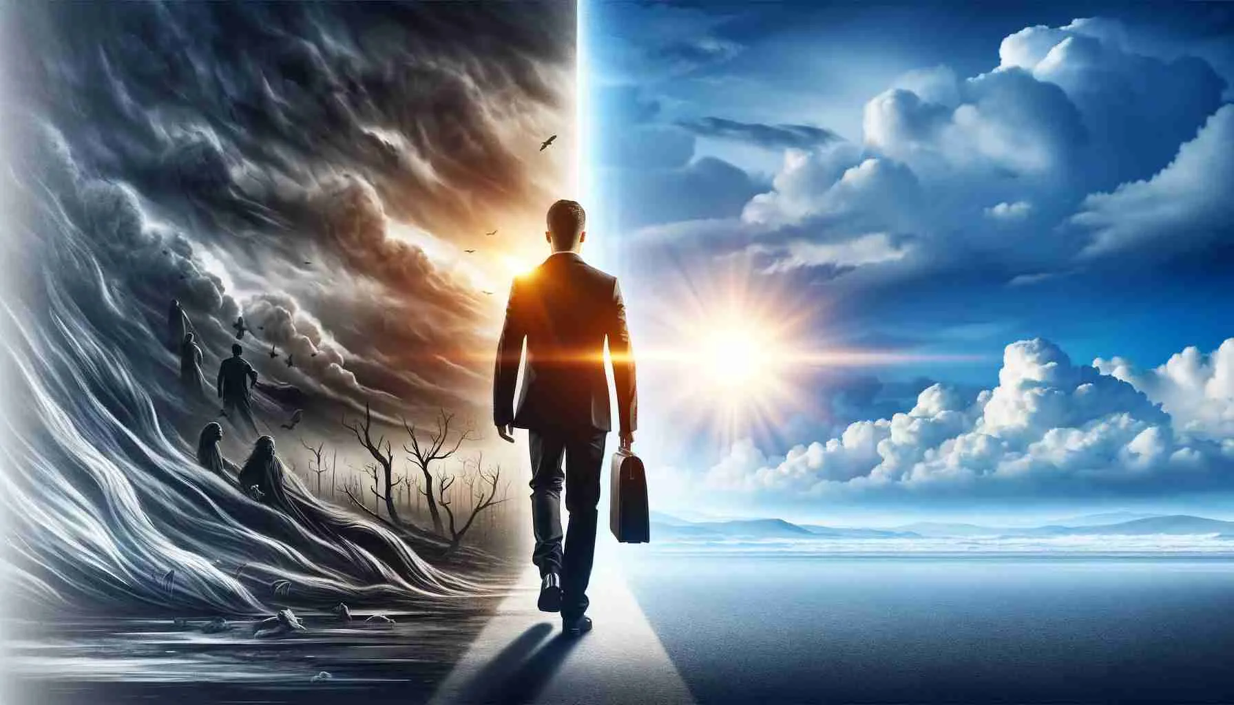 image representing flawed past to bright future