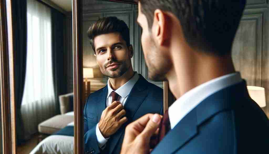 Confident man feeling empowered