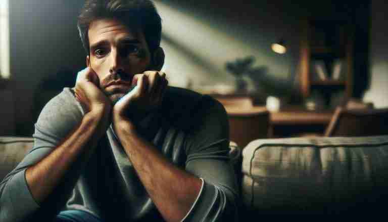 unhappy man dealing with blame